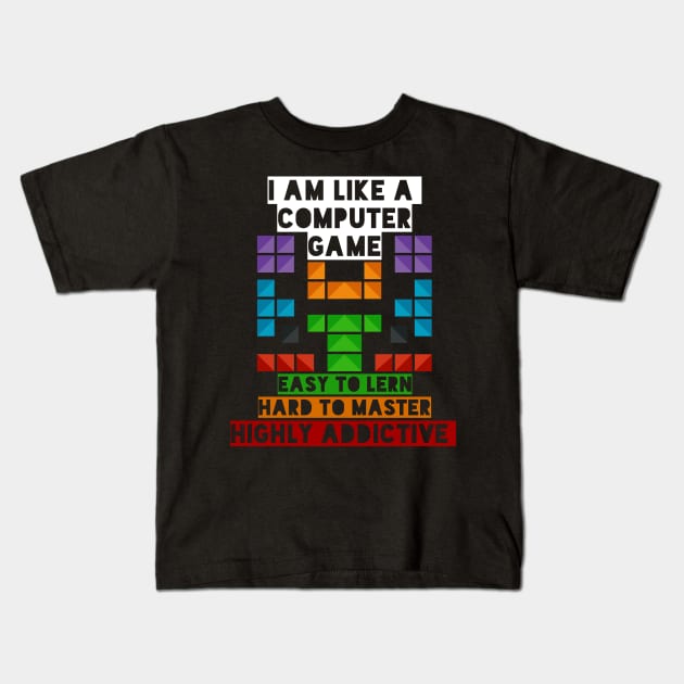 Like a Computer Game Kids T-Shirt by Qwerdenker Music Merch